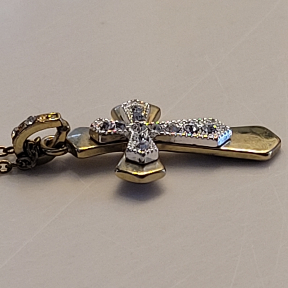 Cross Necklace Gold-tone Cross With Sparkling Crystal Accents - Picture 6 of 16